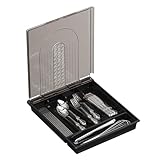 GROOFOO Besteckkasten mit Deckel, Cutlery Organizer, Abgedeckte Utensilienablage...