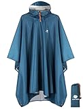 ANYOO Leichter Wasserdichter Regenponcho Wiederverwendbar Ripstop Atmungsaktiver...