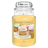 Yankee Candle Duftkerze im Glas (groß) | Vanilla Cupcake | Kerze mit langer...