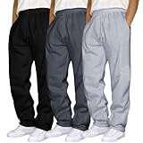 3er Pack Jogginghose Herren Baggy Sweatpants Y2K Breite Baumwolle Jogging Hose...