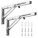 Nutabevr 2er-Pack Professionelle Edelstahl Klappkonsolen, 400mm Klappkonsole...
