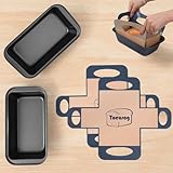 Toeusog Brotbackform Kasten 2er Set: Kastenform Brot 27x15x7cm mit 2x Backmatte...