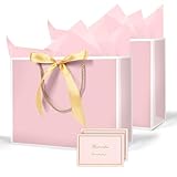AMFUN Geschenktüten, 2 Stück Papiertüten mit Schleifenbändern + 2...