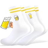 TUZELIYA Original Bier Geschenk, 2 Paar Bier Socken mit Biermuster, Biersocken...