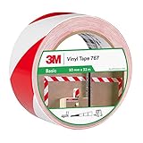 3M 767i Gefahren-Markierungs-Klebeband, 50 mm x 33 m, Rot/Weiss