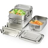 Awaiymi 4er Pack 304-Stahl-Bento-Boxen, Mit Lunchbox Edelstahl in Den Volumina...