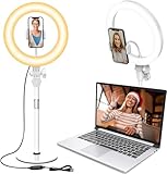 Ringlicht mit Stativ,Ring Light Tisch Selfie Licht Ringleuchte Lichtring,10.5...