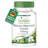 Fairvital | Bacopa Monnieri Extrakt 500mg - 90 Kapseln - Brahmi Kapseln - mit...