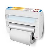 Metaltex 254410 Roll-n-Roll 4-in-1 Küchenrollenhalter, Weiß , 39 x 10 x 25 cm.