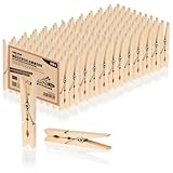 com-four® 120x Wäscheklammern aus Holz - Nachhaltige Holzklammern aus...