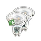 BRILONER - EEK A 2er Set LED Lampe GU10 Glas, warmweißes Licht, 2,5W, 450lm,...