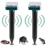 2 Stück Solar Maulwurf Vertreiber: Maulwurfschreck,IP65 wasserdichter Maulwurf...