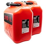 KOVA® 2x Benzinkanister 20L ROT Dieselkanister Reservekanister...