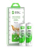 EBL AA Akku 2500mAh - wiederaufladbare AA Batterien Typ NI-MH 8 Stück, 1.2V...