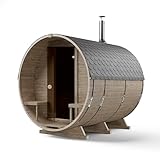 AZS-ENGINEERING 2KR Fasssauna Gartensaunas Garten Outdoor Sauna aus Fichtenholz...