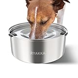 RYAKKA Wassernapf für Hunde ohne Sabbern, 3 l großer Hundenapf aus Edelstahl,...