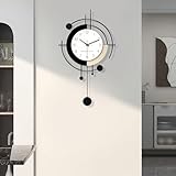 TWFJEL Wanduhr Modern Kreativ Große Wanduhr ohne Tickgeräusche Metall + Holz...