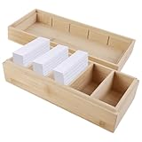 BAIFULAI A8 Karteikarten Boxen Holz, Karteibox 20 * 8 * 6cm, Lernkarteibox...