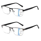 Missfive 2 Pack Gleitsichtbrille Herren Gleitsicht Lesebrille Metall Multifokale...