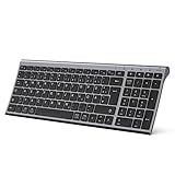 iClever Bluetooth Tastatur, kabellose wiederaufladbare Tastatur mit 3 Bluetooth...