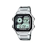 Casio Herren Quartz Armbanduhr, 36.00mm GehäusegröÃŸe mit weiÃŸ digital...