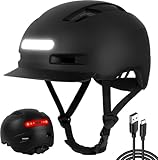 Shinmax Fahrradhelm Herren Damen, Helm Fahrrad mit USB Licht 5 Modi Fahrradhelm...