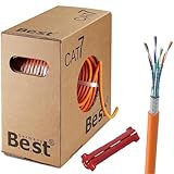 CAT.7 Netzwerkkabel 100m Verlegekabel LAN Kabel Reines Kupfer S/FTP PiMF LSZH...