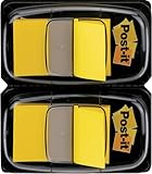 Post-it Index Haftstreifen, Standard, Gelb, 2 Spender, 25.4 mm x 43.2 mm, 50...
