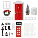 CPROSP 20tlg Wichteltür Zubehör Weihnachten Set, Elfentür Holz, Nissedor mit...