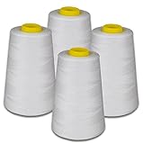 Lialina Overlockgarn Set 4 Konen Weiß, OEKO-TEX, Stärke 120, Länge je 5000m,...