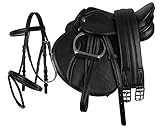 Pony Sattel-Set Komplett inkl. Sattelgurt, Steigbügelriemen und Steigbügeln |...
