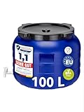 Garronda 100 Liter Weithalsfass BPA-frei Futtertonne Fass mit Hahn Universalfass...