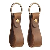 Wisebom Schlüsselanhänger Echtleder Hochwertige, 2Pcs Schlüsselringe Metall...