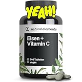 natural elements Eisen mit 40mg natürlichem Vitamin C – 240 vegane...