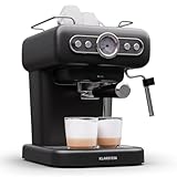 Klarstein Espresso Siebträgermaschine mit Milchaufschäumer, 1,2L Retro...