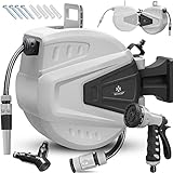KESSER® Schlauchtrommel Wasser 30+2m Schlauchaufroller Inkl. 2-Wege-Verteiler +...