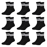 Auranso Socken kinder Sportsocken Jungen Kindersocken Mädchen (9 Paar) Baumwoll...