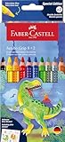FABER-CASTELL 110922 - Buntstifte Set Jumbo Dino, 10-teilig, bruchsicher, inkl....