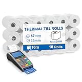 (18 Rollen) Kassenrollen 57mm Thermo - Thermopapier 57mm x 12mmx 16m,...