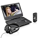 Lenco DVP-1010BK - Tragbarer 10-Zoll-DVD-Player mit Kopfhörer und...