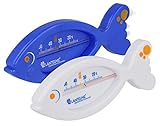 Lantelme 2 Stück Badethermometer Set Fisch Farbe weiß und blau | Analog Bade...