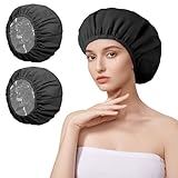 AOGOE 2 Pack Duschhaube Damen, Haarhaube Färben, 2-in-1 Elastische Duschkappe...
