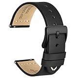 WOCCI 22mm Antikes Uhrenarmband für Herren, Sattelleder, Schwarze Schnalle...