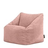 Icon Natalia Sitzsack Kinder, Rosa, Flauschiger Cord Stoff, Sitzsack Cord mit...