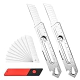 2 Stück Cuttermesser Profi, 8 in 1 Edelstahl Universalmesser, Cuttermesser Set...