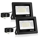 Realky LED Strahler Außen,[2 Stück] 20W LED Fluter 24 LED Solarleuchten IP65...