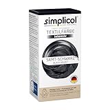 simplicol Textilfarbe intensiv, Samt Schwarz, All-in-1 Komplettpackung, 399 g