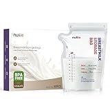 Nuliie 50 Stück Muttermilchbeutel, 250ml BPA-frei Muttermilch Aufbewahrung bag,...