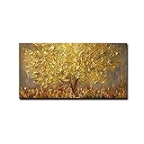 ZMFBHFBH Übergroße Bilder Wohnkultur Ölgemälde Goldener Baum Moderne...