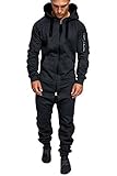 Amaci&Sons Herren Overall Jumpsuit Jogging Cargo-Style Onesie Trainingsanzug...